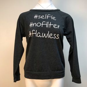 Snooze Button dark grey long sleeve shirt